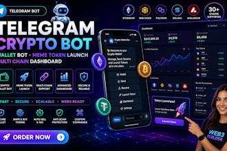 build telegram crypto wallet bot crypto meme token launch multi chain dashboard