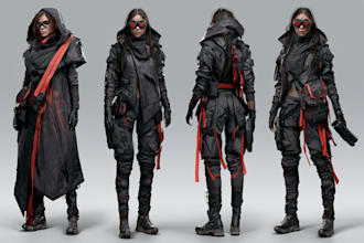 cyberpunk female character desing