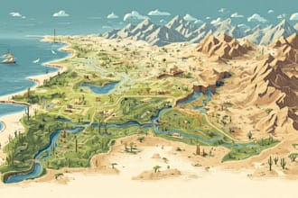 draw vector map in illustrator
