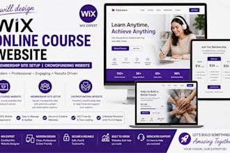 wix online course website, wix membership site setup, wix crowdfunding website