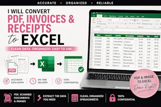 convert PDF invoices receipts and documents to excel
