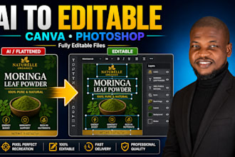 recreate any ai generated flyer in canva or photoshop