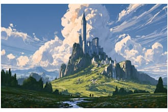 create fantasy landscape illustrations
