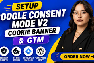 setup google consent mode v2, cookie banner, gdpr banner and GTM on wordpress