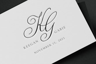 do wedding monogram, wedding initials, wedding invitation, wedding crest design