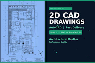 create architectural 2d cad drawings and sketchup 3d model