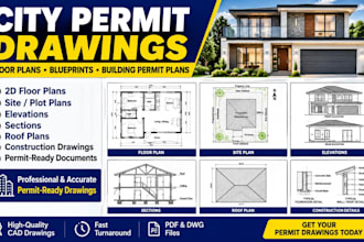 create city permit drawings, floor plans,blueprints and building permit plans