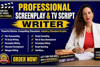 write industry standard screenplays and TV scripts
