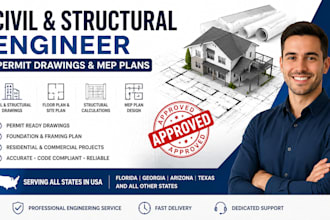civil structural mep engineer for florida georgia arizona texas permit drawing