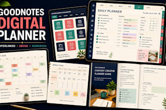 design goodnotes digital planner hyperlinked planner ipad canva ebook workbook