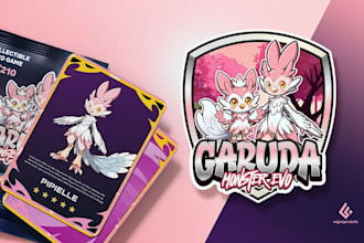 design pokémon fanart logo for tcg and streamers