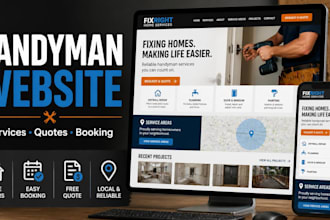 design handyman website for your home repair, remodeling business, hvac services