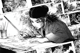 draw professional comic book pages and graphic novel art