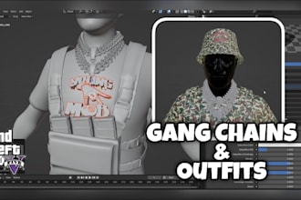 develop fivem custom ped , fivem clothing, custom tattoo, chain, fivem mlo, map