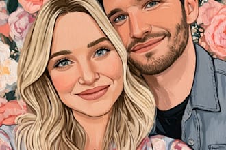 draw couple portrait illustration