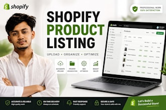 professional shopify product listing and upload