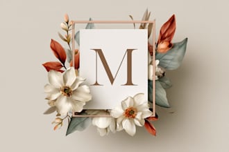 design watercolor wedding logo, wedding monogram, initials