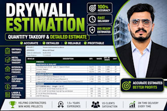do professional drywall estimating, quantity takeoff and material takeoff
