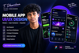 design and create modern UI UX mobile app screens in figma