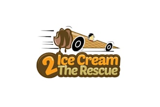 design kids ice cream push cart business logo