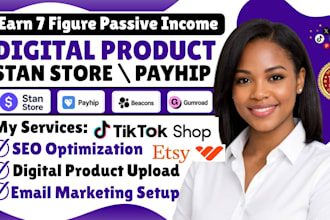 setup stan store, tiktok shop, etsy, gumroad, beacons ai, stan store marketing