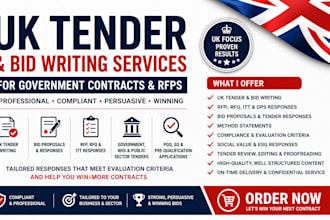 be your UK tender and bid writer for government contracts and reps
