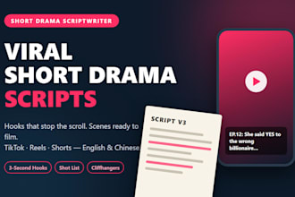 write a viral short drama script or video script for your reels