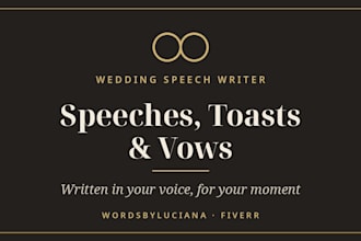 write a personalized wedding speech, toast, or vow