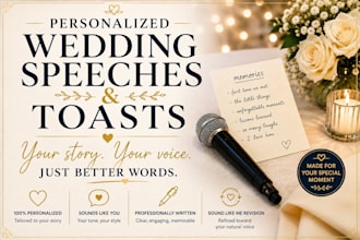 write a personalized wedding speech, toast, or vow