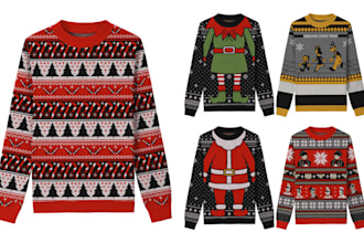 make custom ugly sweater pattern for knit machine and print