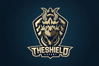 create a shield badge esports logo design for your team
