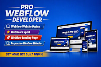 design responsive webflow website landing page and ecommerce store