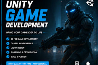 build a unity 2d 3d game with complete gameplay mechanics