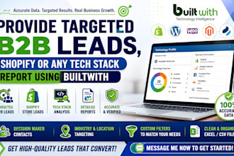 provide targeted b2b leads, shopify or any tech stack report using builtwith