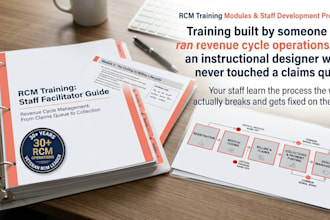 design an rcm training module for hospital billing, and revenue cycle staff