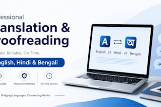 do bengali, english ,hindi translation for your business