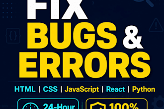 fix HTML, CSS, javascript, react, python, and nodejs bugs