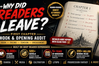 audit your fantasy, litrpg, xianxia, wuxia chapters for hook and pacing