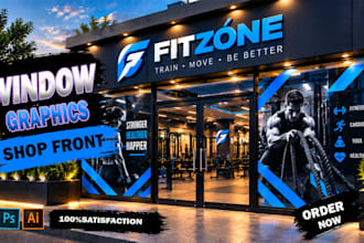 design creative shopfront or storefront window graphics