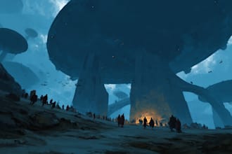 draw sci fi illustration and sci fi sci fi illustration