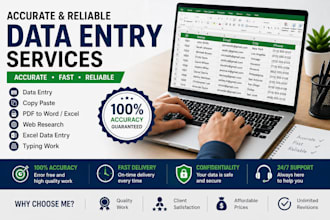 do accurate data entry ,copy past and typing work