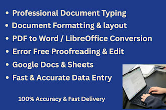 do document formatting, google docs, sheets and word typing