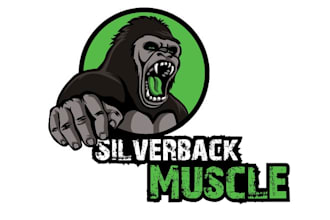 create a sports training logo for silver back muscle