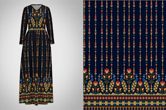 create pixel womens dress pattern for knit and print