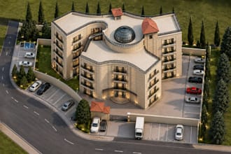 design 3d architectural rendering of residential and commercial