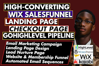 build wix course webinar funnel ghl landing checkout page email automation