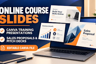 design italian online course slide canva training presentation sales proposal