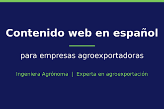 write spanish web content for agroexport and agriculture companies