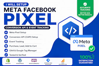 setup meta facebook pixel conversion API and event tracking