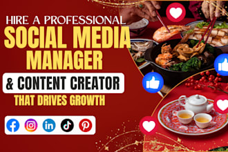 social media manager restaurant, cafe, food catering, hotel, bar content creator
